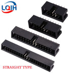 10PCS DC3 6P/8P/10P/14P/16P/20P/30P/34P/40P 2.54mm Socket Header Connector ISP Male Double-spaced Straight needle Curved needle