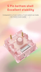 Outemu Silent Peach V3 Switch Lubed Mute Lemon V3 Switches Mechanical Keyboard Linear Tactile 5Pin Hot swap Pre Lubed PA66 POM