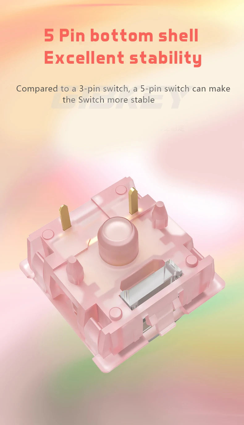 Outemu Silent Peach V3 Switch Lubed Mute Lemon V3 Switches Mechanical Keyboard Linear Tactile 5Pin Hot swap Pre Lubed PA66 POM