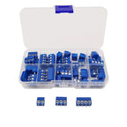 50Pcs/box KF301 2P 3P 4 Pin Pitch 5.0mm PCB Terminal Block Connector Straight Pin Screw Terminal Blocks Connector Kit Blue