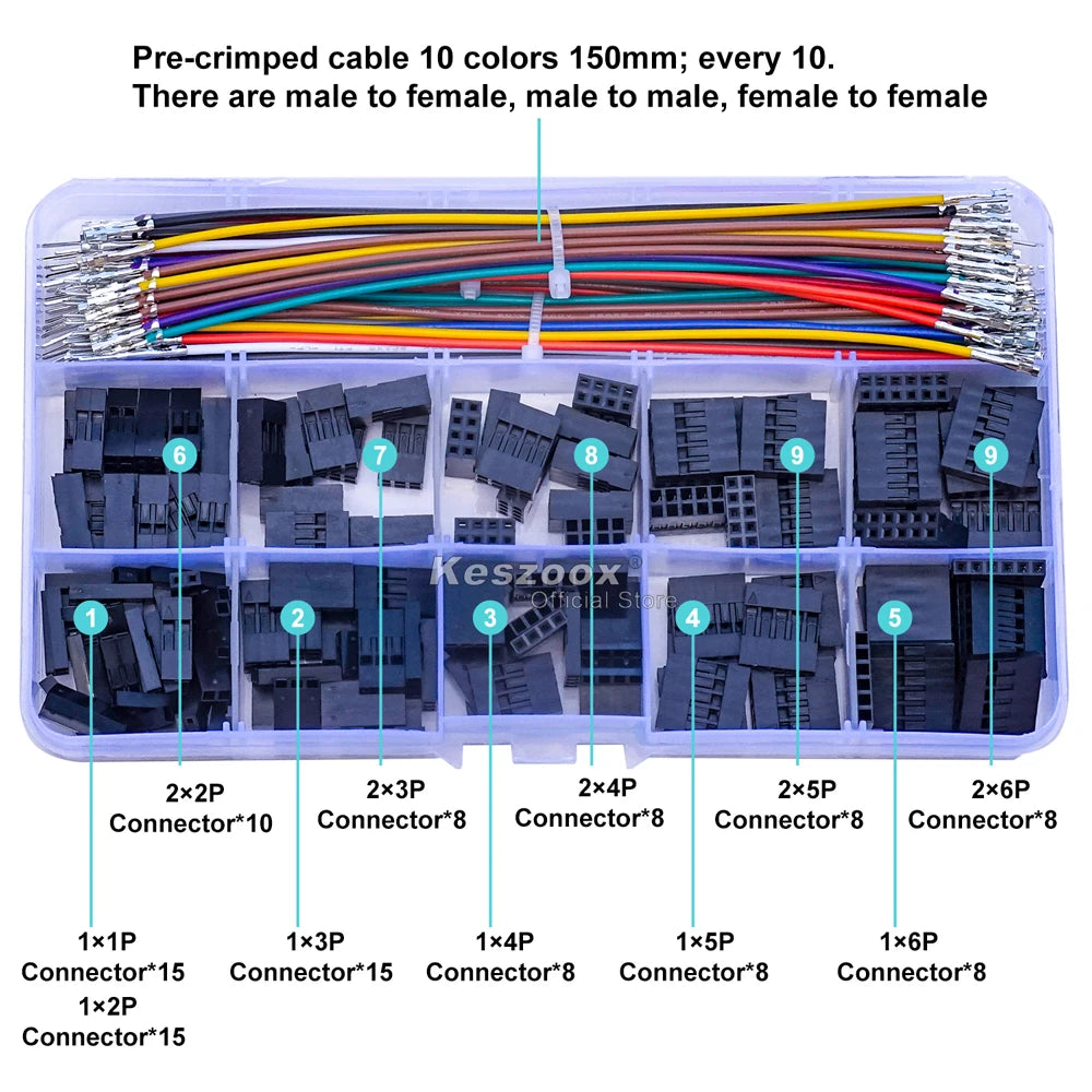 Molex 1.25/2.5/3.0/3.96/4.2mm Connectors  Male Female Connectors Housing with Pre-crimped Cable Molex Connector Kit