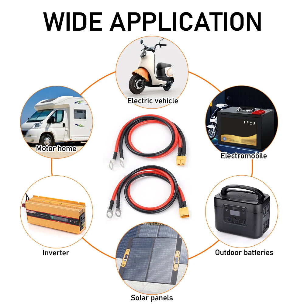 XT60 Female/Male to M8 O Ring Eyelet Terminal Plug Connector Cable 10AWG Charger Side Power Wire for RC Lipo Battery FPV Racing
