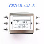 Three-Phase Power Filter inverter EMI Servo Filter Purifier CW12B-10/20/30/40/50/60A-S/SR AC 380V Three-Wire Rail Mount Terminal