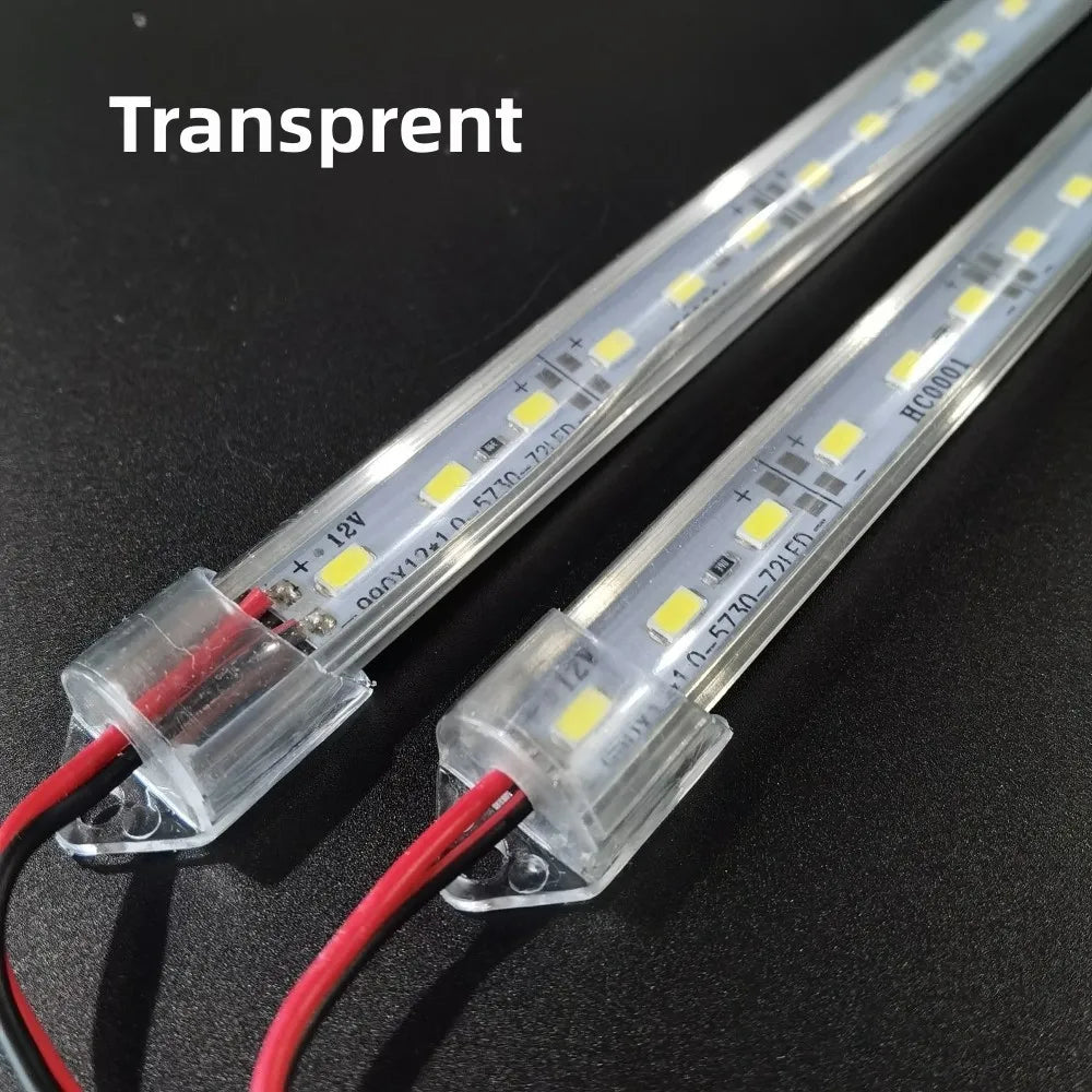Factory Wholesale DC12V 10cm 20cm 50cm SMD 5730 5630 LED Hard Rigid Strip Bar Light Aluminium Shell +PC Cover LED Bar Light