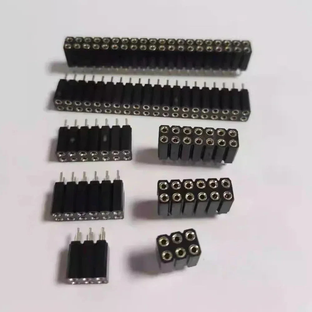 10pcs 2.54mm Dual Row PH7 Extra Plastic 2x2/4/8/10/15/20-40P Round PCB IC Crystal Transistor Hole Female Header Socket Connector