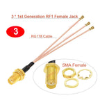 1PCS SMA to IPX Splitter Cable RP-SMA/SMA Female to 2/3/4x RF1 1st Generation Female Jack RG178 Pigtail Antenna Extension Jumper