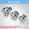 16/19/22MM Push Button Switch Screw Terminal Self-locking Latching Momentary Metal Black 12/24/220V Waterproof Power Start Stop