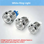 16/19/22MM Push Button Switch Screw Terminal Self-locking Latching Momentary Metal Black 12/24/220V Waterproof Power Start Stop
