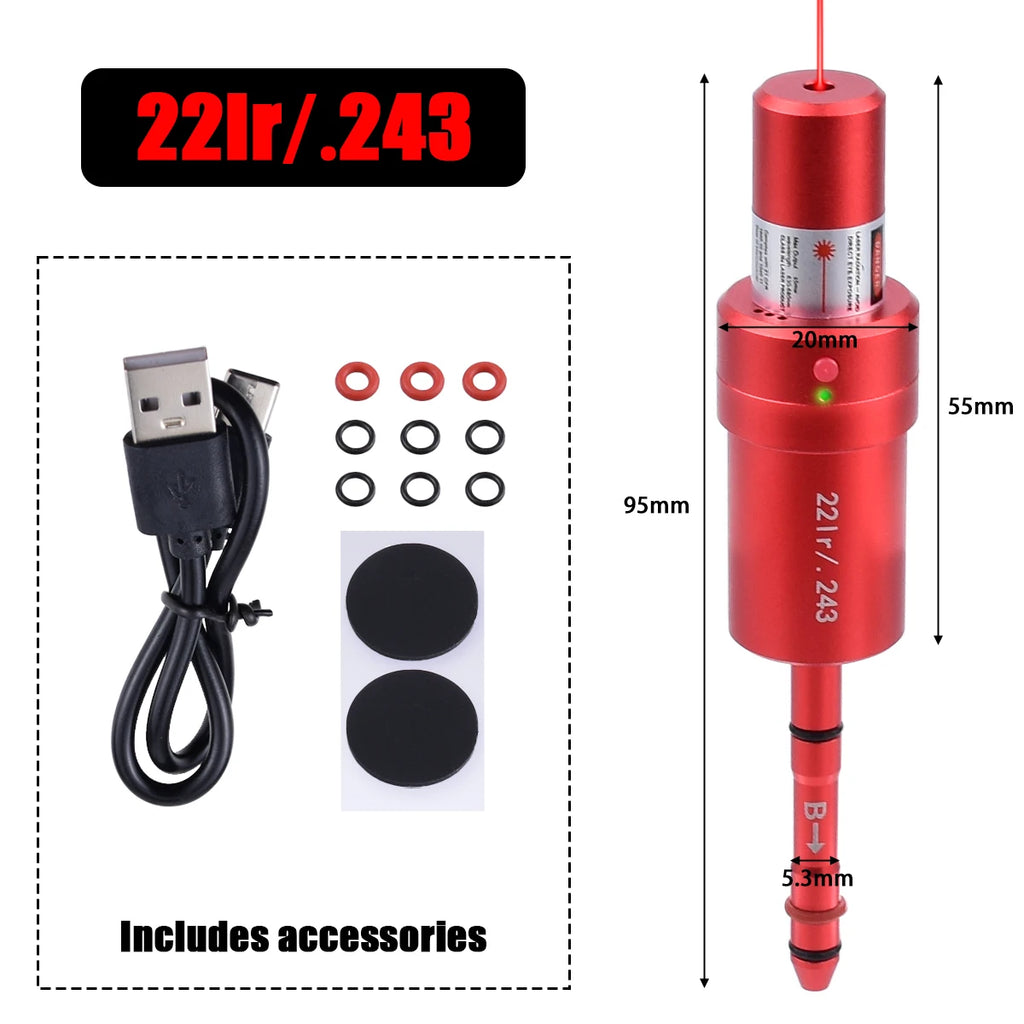 9mm 38SPL 22LR 12GA CAL177 7mm 6.5mm Training Bullet Bore Sight Voice Controlled Laser Dual-purpose for Training and Calibration