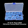 100PCS 2P PCB Screw Terminal Block Connector KF301 Pitch 5.0MM 2P 3P 4P Splicable Kit Box KF301-2 Blue KF301-2P KF301-3P KF-301