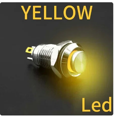 12/16/19/22mm Waterproof Metal Button High Flat head Switch LED Light Momentary Latching 12V 24V 220V Various Colors To Choose