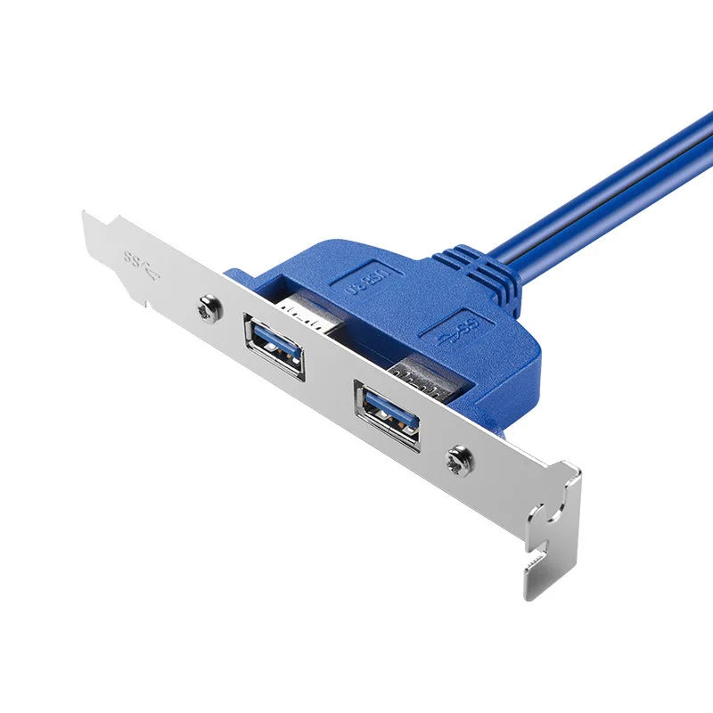 50cm Dual Port PCI Bracket Panel USB Cable 3.0 To Motherboard Mainboard 20 Pin Header Adapter Rear 20-Pins To 2 X USB A Female