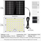 Super Bright 184 LED Solar Light Outdoor Motion Sensor Solar Wall Light IP65 Waterproof 3 Working Modes Solar Floodlight