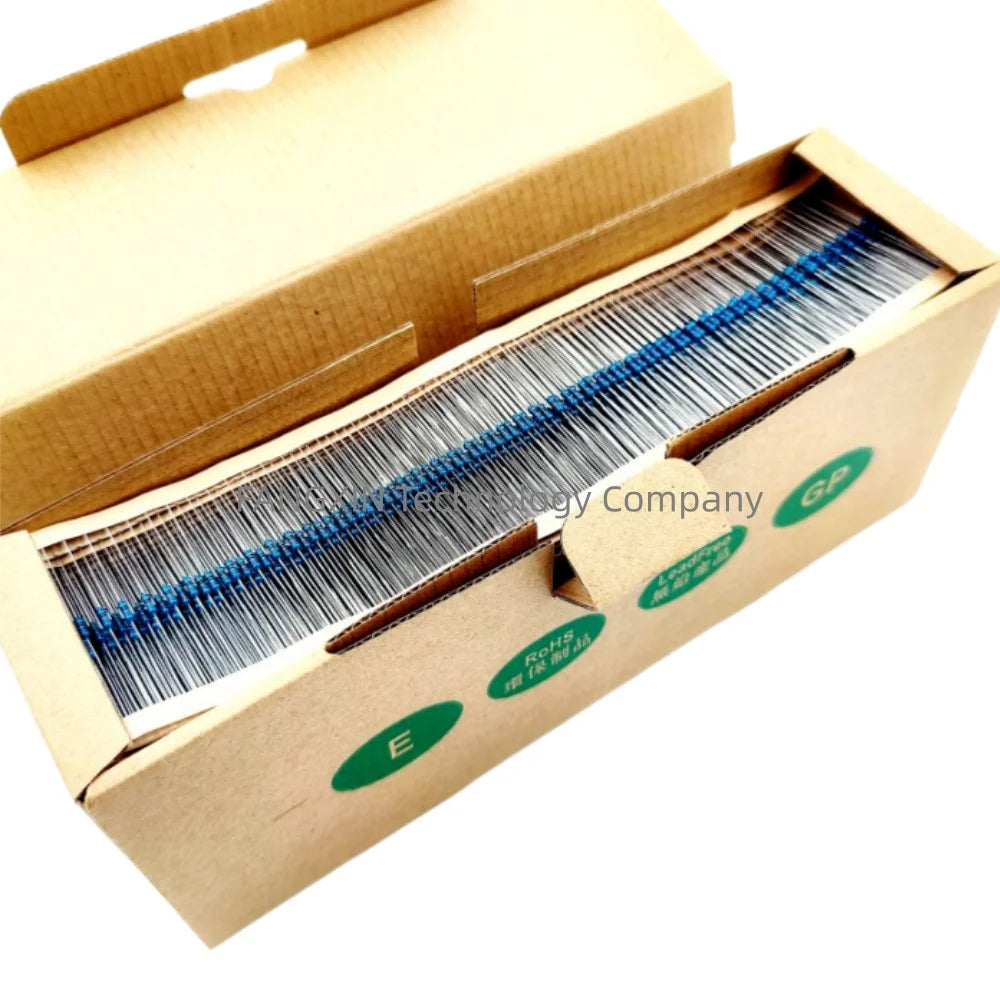 100PCS,Metal Film Resistor 1/4W 1% 100K 220R 1K 1.5K 2.2K 4.7K 10K 22K 47K 100R 100 220 1K5 2K2 4K7-22M Ohm Resistance 1R~22M