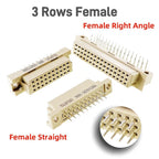 5 Pcs DIN 41612 Connector 20 30 32 48 64 96 Pin Plug Male Female Socket Vertical Right Angle Through Hole PCB Pitch 2.54 MM