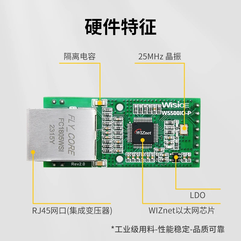 USR-ES1 W5500 Ethernet Network Module Aardware SPI to LAN TCP IP 51 STM32 Microcontroller Program Over W5100