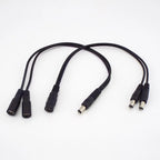 1 Female To 2 Male and 1 Male To 2 Female Plug Jack Splitter Connector Supply DC Power Cable For CCTV Camera LED Strip