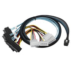 Mini SAS SFF-8087 to SFF-8482 Data Cable with 4X Molex Power Connectors - Compatible with Raid Controller & Hard Drive