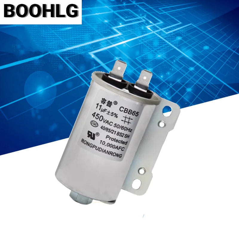 CBB65 Full-Automatic Washing Machine Start Capacitance 450V 8UF 10UF 11UF 12UF 13UF 14UF 15UF 16UF 20UF Single Insert With Screw