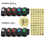 12V 20A White Lens Led Rocker Switch SPST / DPDT / Latching ON-OFF / Momentary (ON)-OFF-(ON) For Carling Switch Replace