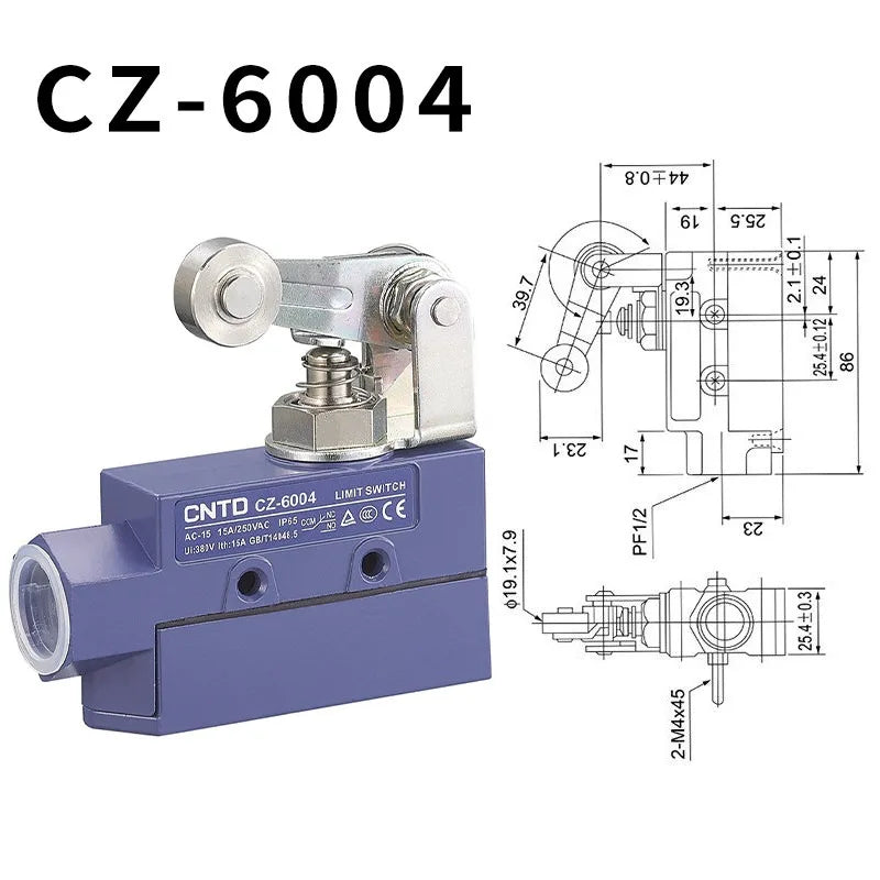 CNTD CZ‑6 Series Limit Switch CZ‑6001 CZ‑6002 CZ‑6003 CZ‑6004 CZ‑6005 Micro Travel Switch IP65 15A CE Certified Waterproof