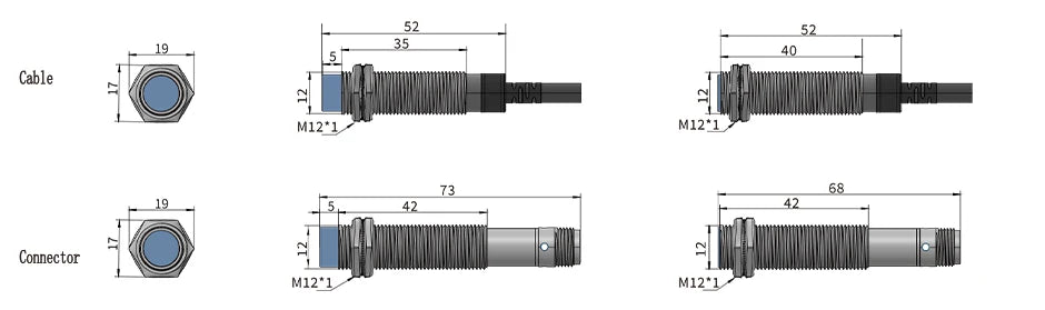 GTRIC LJ12A3 Series Inductive Proximity Switch Sensor NPN PNP High Quality Sensing Distance 2mm 4mm DC 12-24V AC 90-220V