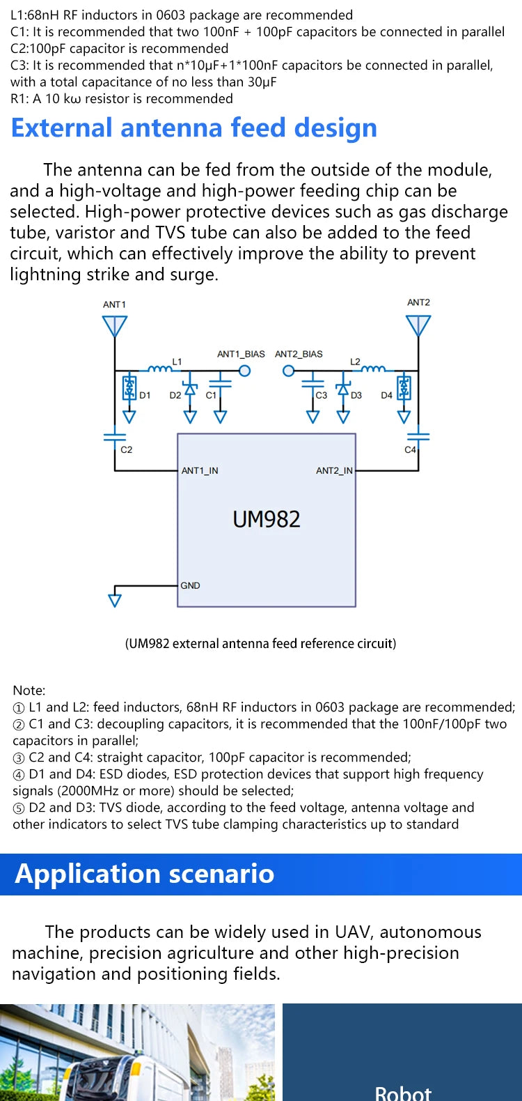 Original Positioning Heading Module UM960 UM980 UM982 K902 K922 ZED-F9P ZED-X20P for Precision Agriculture Drone Defence Robot