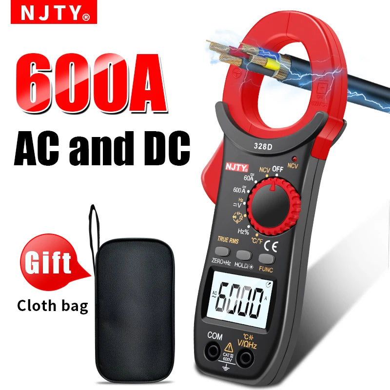 Digital Clamp Meter DC/AC Volt Amp Ohm Diode Multimeter Ammeter Multitester Current Voltage Resistance Tester NCV NJTY 3266TA
