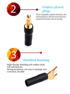 YYTCG 4pcs 4mm Banana plugs Y plug Pin plug Gold plated Speaker Connector Adapter No welding DIY Audio wire Connector