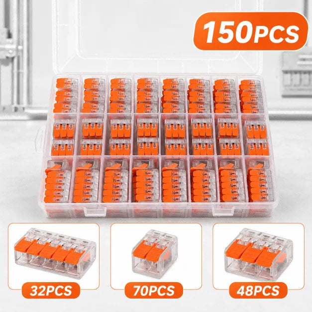 10-150PCS Universal Electrical Quick Wire Connectors 2/3/4/5 Port Plug-in Terminal Block DIY Cable Kit 28-12AWG 250V 32A