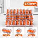 10-150PCS Universal Electrical Quick Wire Connectors 2/3/4/5 Port Plug-in Terminal Block DIY Cable Kit 28-12AWG 250V 32A