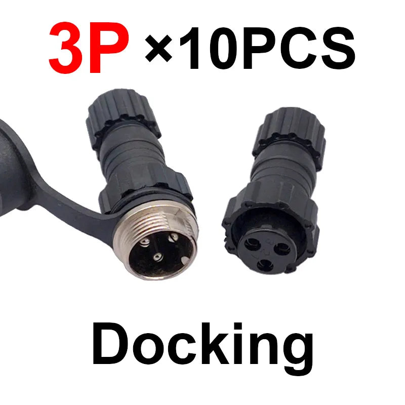 10Pcs  Connector GX16 M16 Waterproof Docking Back Nut Male&Female Plug&Socket 2pin3pin4pin5pin6pin7pin8pin9pin10pin