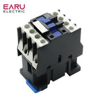 EARU Three Phase LC1 CJX2-1810 18A NO Coil Voltage AC Contactor 380V 220V 110V 24V 50/60Hz Din Rail Mount 3Pole+1NO Normal Open