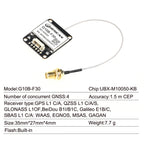 QUESCAN G10B-F30 M10 GPS GNSS Module with Active Antenna GPS GLONASS Galileo Beidou Receiver,UBX-M10050-KB,Accuracy 1.0 m,1-25Hz