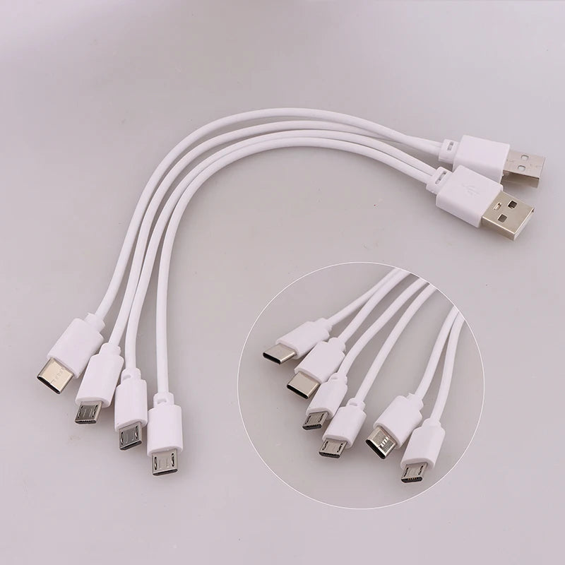 2 In 1 USB Male To Micro USB/Type-C Splitter Data Transfer Charging Cable For For Android Smartphones Tablet Dual Micro USB