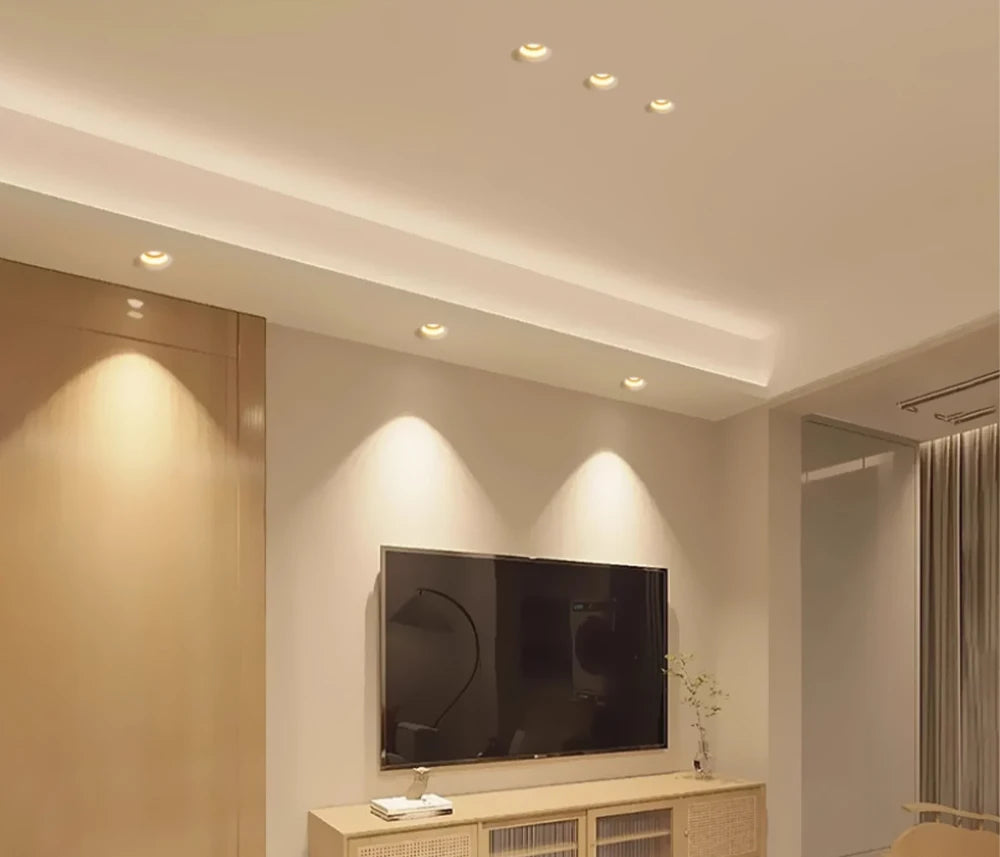 Recessed Curved Seamless LED Ceiling Light 3CCT/ Tuya BLE/ Zigbee/ Matter/ All Aluminum LED Spot Downlight