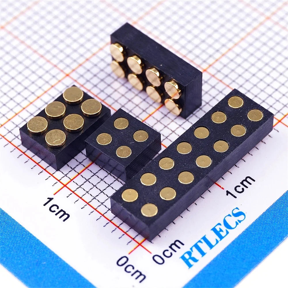 5Pcs Target PAD Connector 2.54 Grid 4 6 8 10 12 14 16 20 Pole Female Spring Pogo Pin Header Socket Power Charge DIP SMD Dual Row
