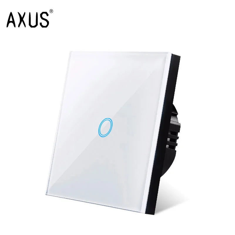 AXUS EU Touch Switch  AC100-240V Power LED 1/2/3 Gang Crystal Glass Panel Wall Lamp Light Switch Sensor Switches Interruttore