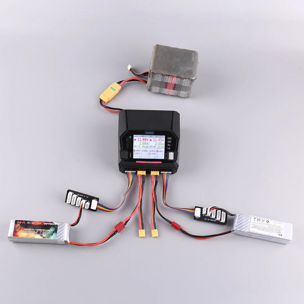 ToolkitRC M6DAC PRO V2 Dual Channel Smart Lipo Battery Charger Discharger AC 200W DC 800W 16A for 1-6S LiHV LiPo PD65W FPV Drone