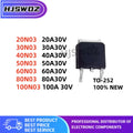 10Pieces 20N03 30N03 40N03 50N03 60N03 80N03 100N03 TO-252 MOSFET Field effect tube NEW