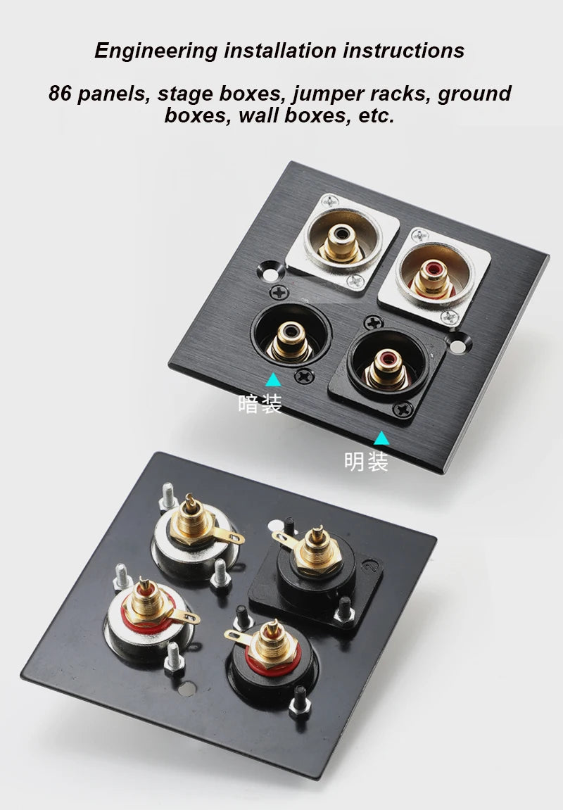 D Type RCA Female Jack YS367A Mounting Module Solder Socket AV Audio Video Connector for DVD Panel