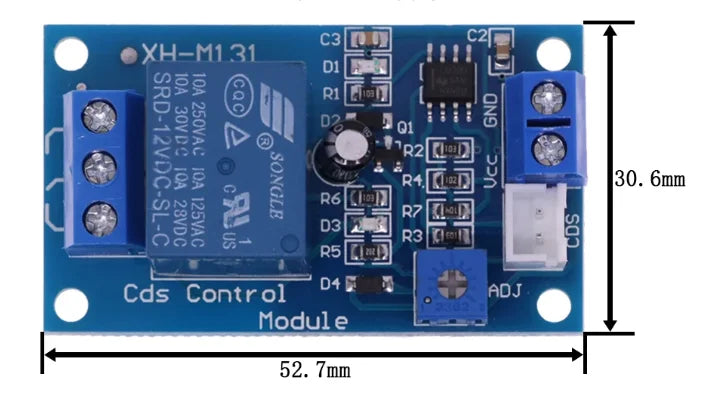 1/3/5/10PCS XH-M131 DC 5V 12V 24V Light Control Switch LDR Photoresistor Relay Module 10A Automatic Light Sensor
