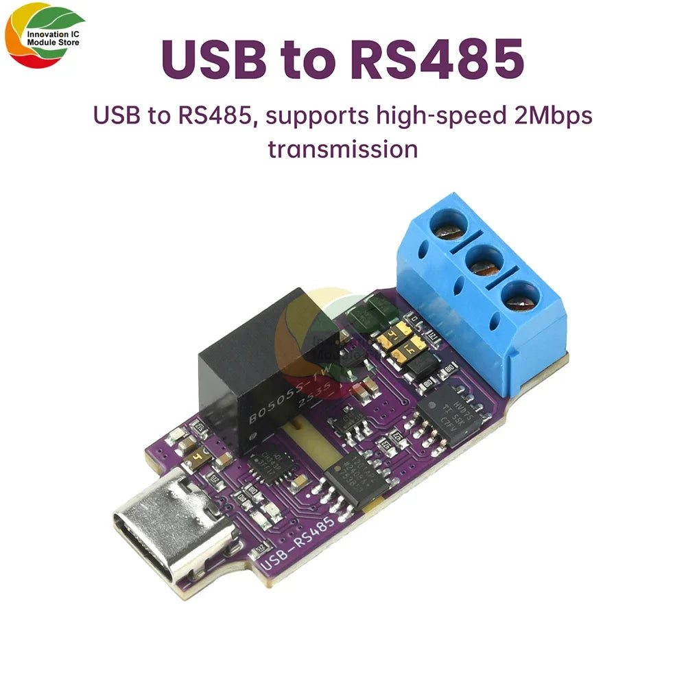 USB to RS485 Isolated Serial Port Module, Automatic Commutation, High-Speed 2Mbps Communication Power Isolation Module Type C
