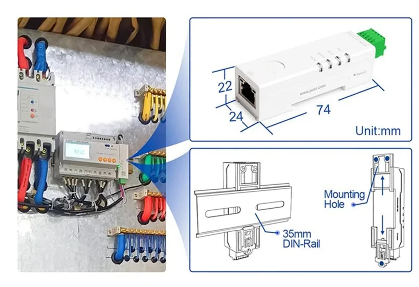 1PCS RS485 To Ethernet Converter Tiny Size Serial Server USR-DR134 Support TCP/UDP/HTTP/DHCP/DNSP Modbus TCP/RTU