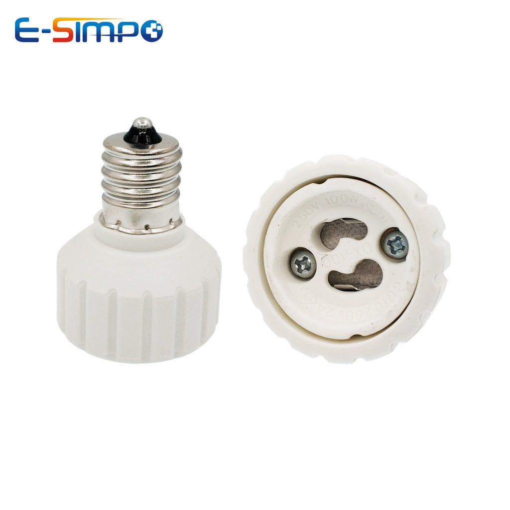 2pcs E17 to GU10, E27 E26-GU10 Porcelain Edison Screw to LED Spotlight Socket Ceramic Lamp Base Converter Extender Adapter