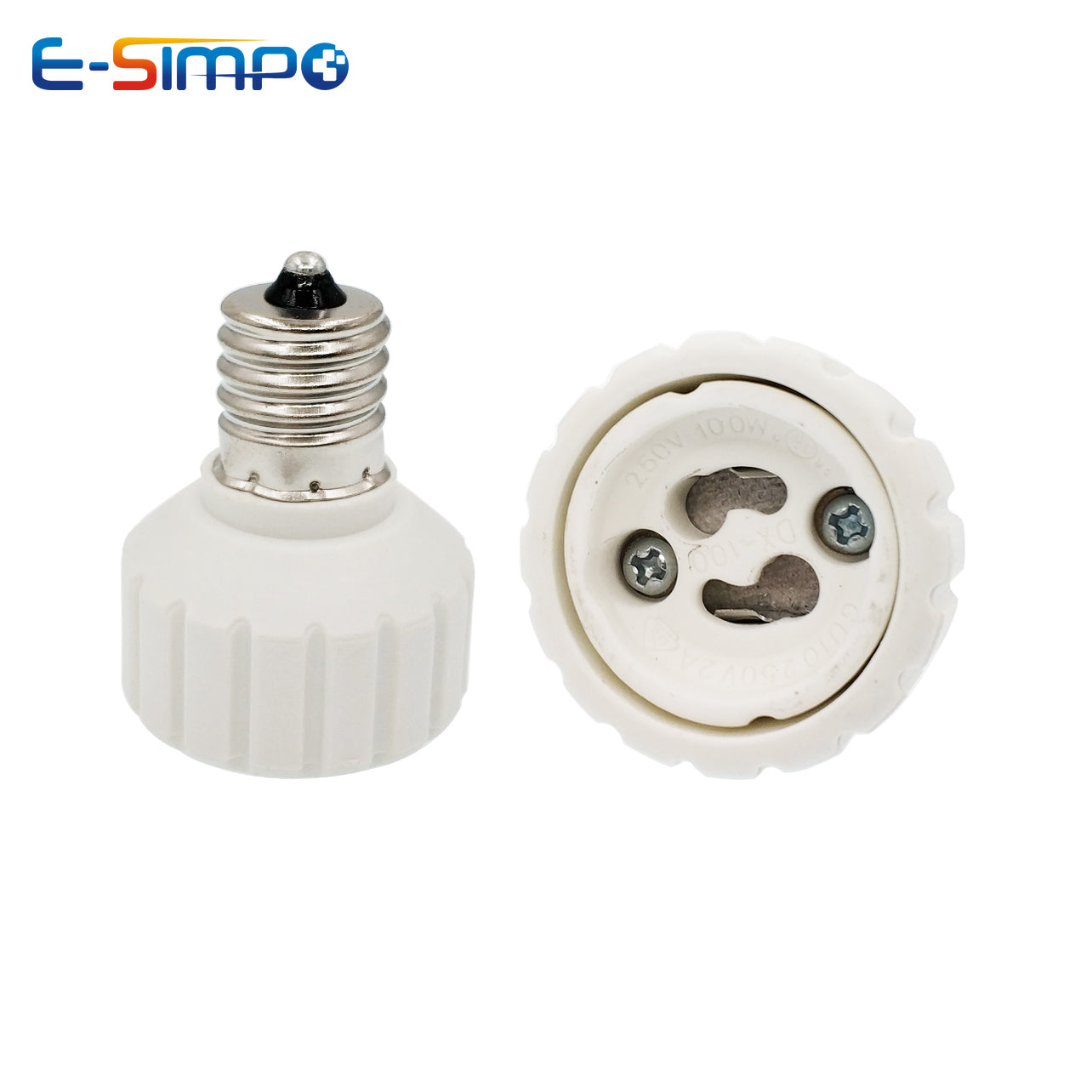 2pcs E17 to GU10, E27 E26-GU10 Porcelain Edison Screw to LED Spotlight Socket Ceramic Lamp Base Converter Extender Adapter
