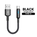 25cm Short USB Type C Cable 3A Data Micro USB Cable for iPhone Huawei Xiaomi Power Bank Fast Charging Data cable