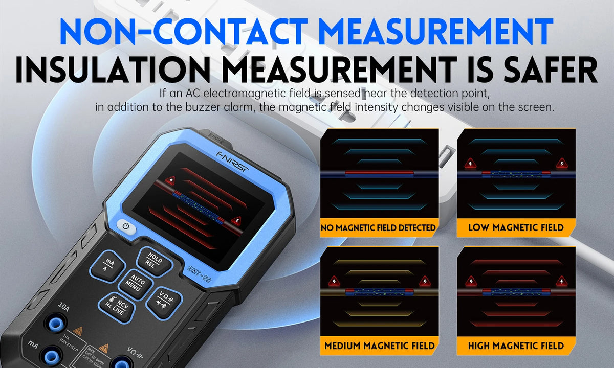 FNIRSI DMT-99 Digital Multimeter 9999 Counts Smart Professional Tester 1000V 10A True RMS Auto Range AC DC Ohm Hz Capacitance