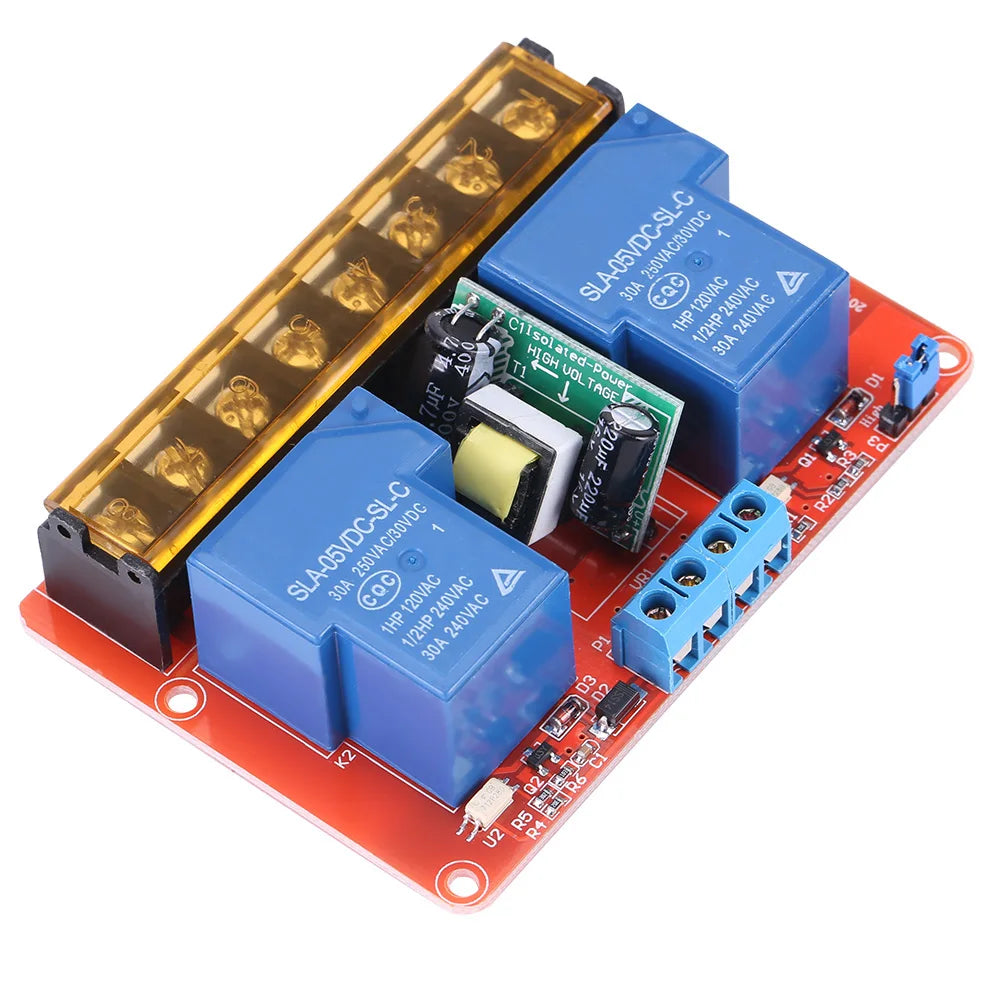 AC100V-250V 30A High Power 2-Channel Relay DC5V High low Level Trigger Switch Module