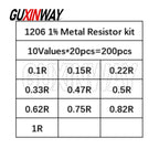 10/20/33/36/60/80 Values 1K 10K 20K 100K 100 200 220 ohm 0402 0805 0603 1206 2512 1210 SMD Resistor Kit Assorted Kit Sample Kit